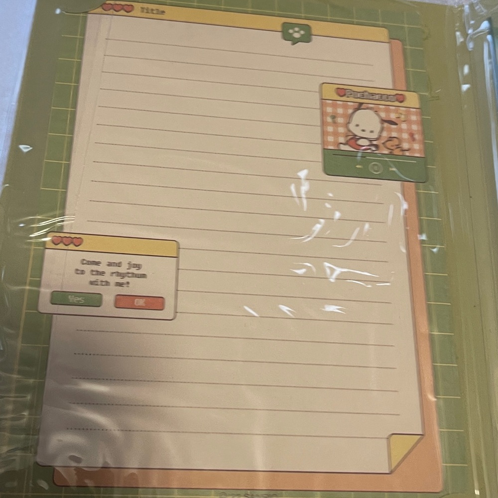 SANRIO FOR HELLO KITTY- POCHACCO XL POST IT NOTES BOOK NIP - Picture 4 of 7